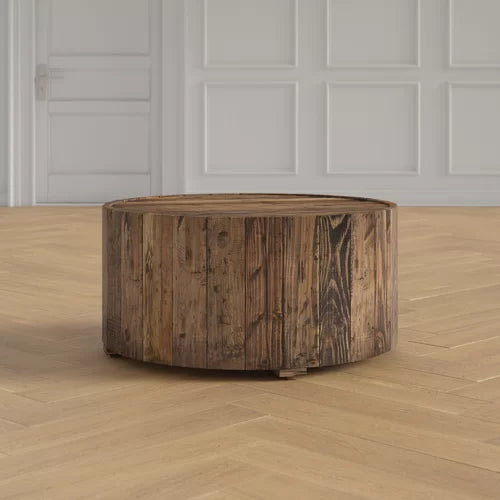 Bandla solid wood drum coffee deals table