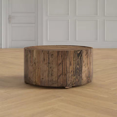 Pasadena Solid Wood Drum Coffee Table Perfect Centerpiece In Your Living Room