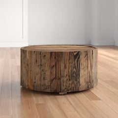 Pasadena Solid Wood Drum Coffee Table Perfect Centerpiece In Your Living Room