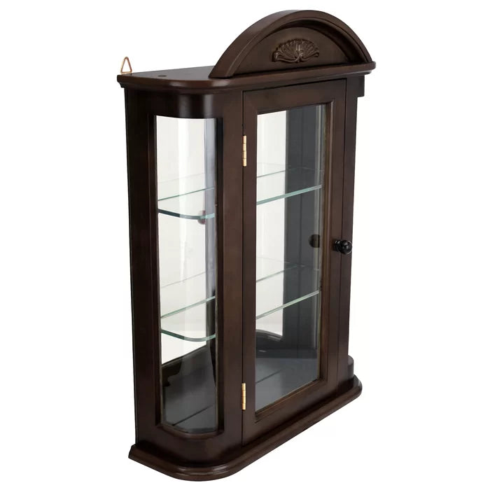 Pascual 15.5'' Wide Solid Wood Mirrored Back Curio Cabinet