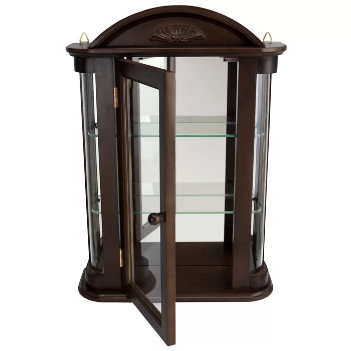 Pascual 15.5'' Wide Solid Wood Mirrored Back Curio Cabinet