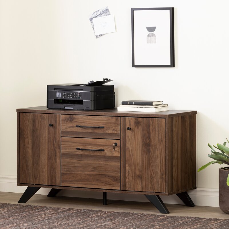 47.75'' Wide 2 - Drawer Filing Credenza Doors Are Two Fixed Shelves and An Adjustable One Top Drawer Can Be A Catch