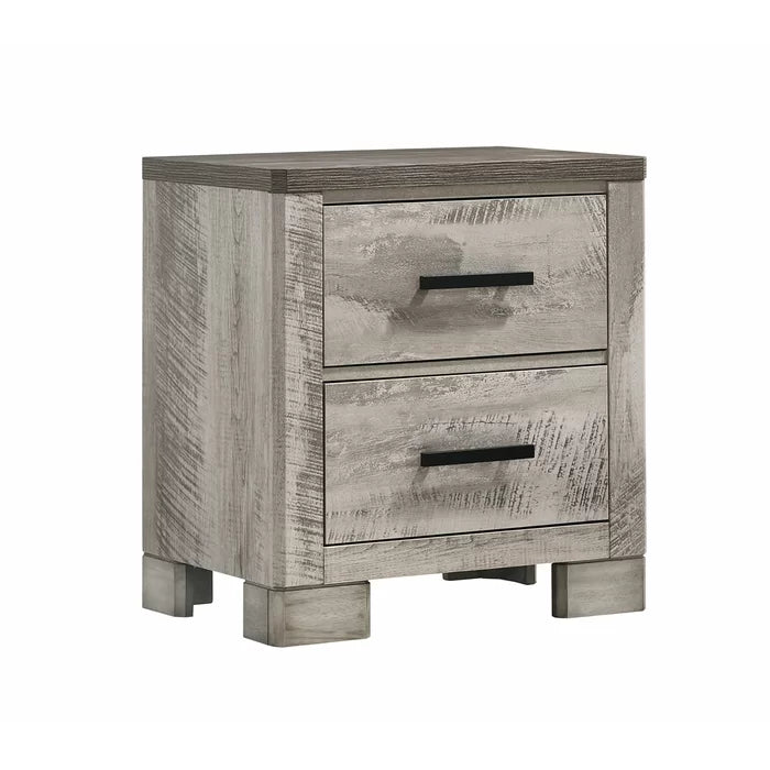 Payne 26'' Tall 2 - Drawer Nightstand in Whitewashed Gray/Dark Gray