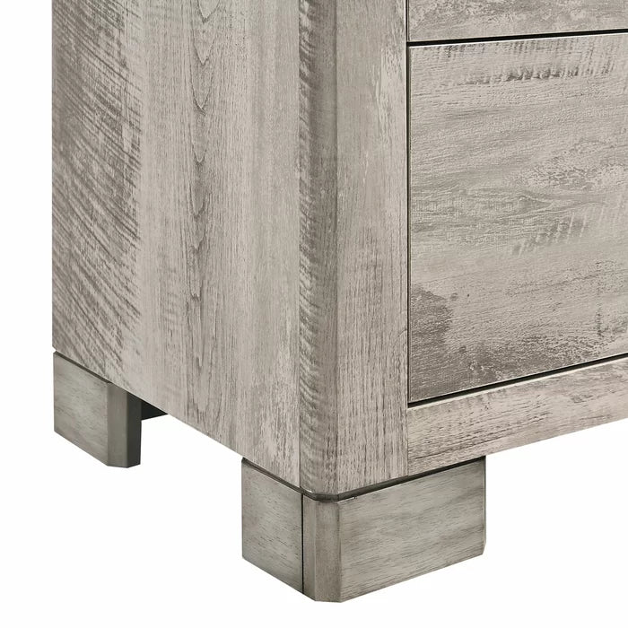 Payne 26'' Tall 2 - Drawer Nightstand in Whitewashed Gray/Dark Gray