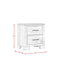 Payne 26'' Tall 2 - Drawer Nightstand in Whitewashed Gray/Dark Gray