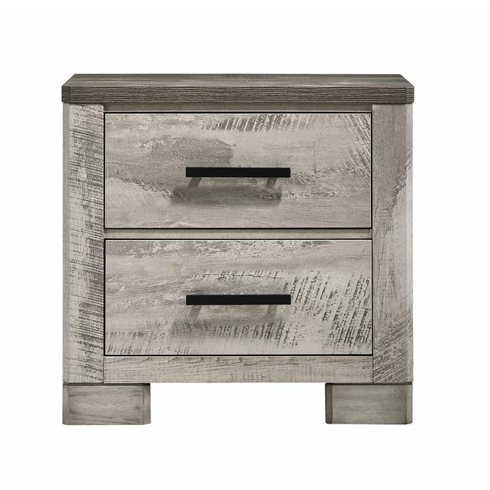 Payne 26'' Tall 2 - Drawer Nightstand in Whitewashed Gray/Dark Gray