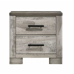 Payne 26'' Tall 2 - Drawer Nightstand in Whitewashed Gray/Dark Gray