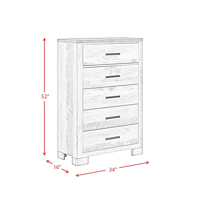 Payne 5 Drawer 34'' W Chest Coastal Farmhouse Style