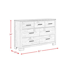 Payne 7 Drawer 61'' W Double Dresser with Mirror Distressed Finish