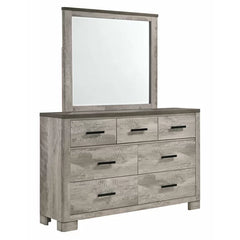 Payne 7 Drawer 61'' W Double Dresser with Mirror Distressed Finish
