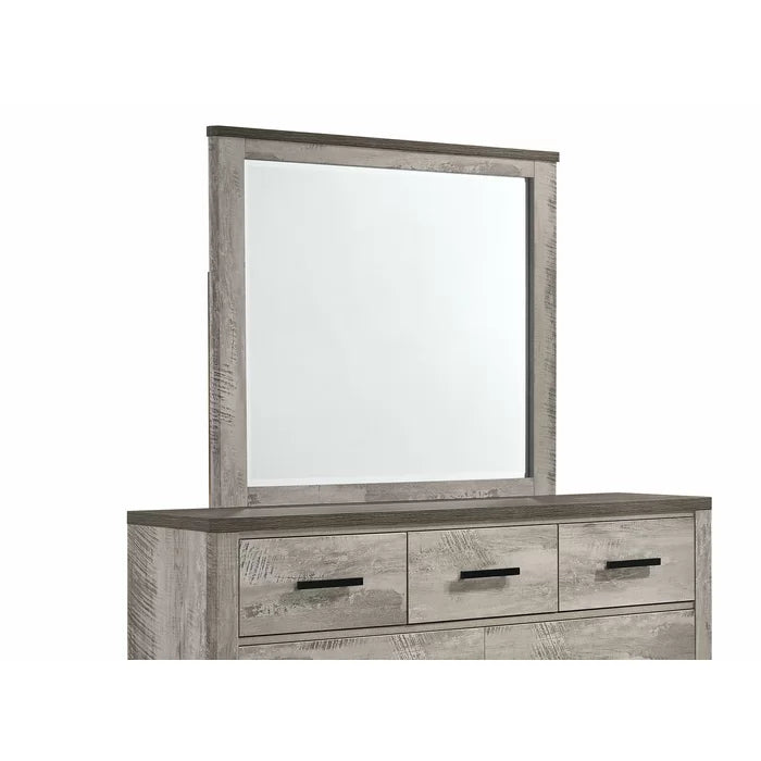 Payne 7 Drawer 61'' W Double Dresser with Mirror Distressed Finish