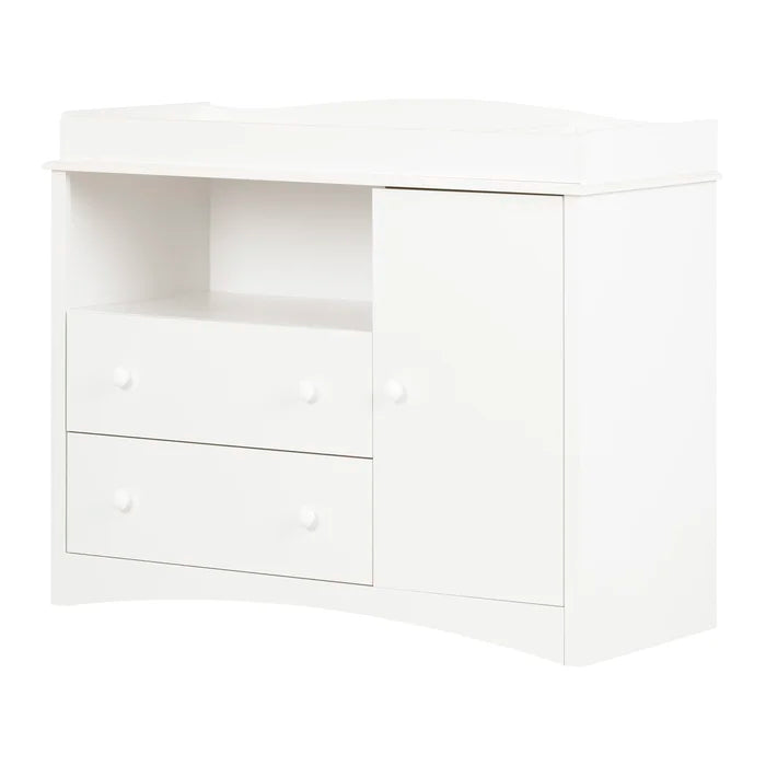Pure White Peek-a-boo Changing Table Dresser Perfect for Organize