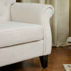36'' Wide Tufted Armchair Classic and Contemporary Elements Collide in this Armchair. Founded Atop Finished Legs