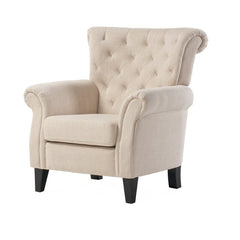 36'' Wide Tufted Armchair Classic and Contemporary Elements Collide in this Armchair. Founded Atop Finished Legs
