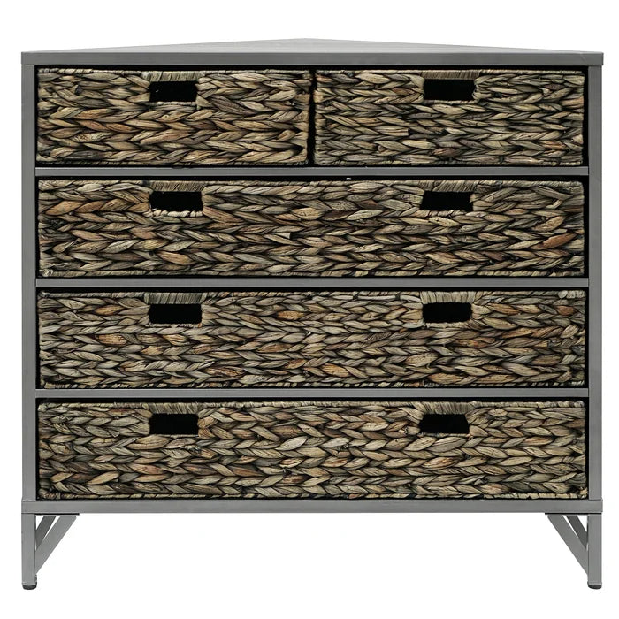 Gray Pensacola 31'' Tall Metal 5 - Drawer Corner Accent Chest