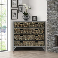 Gray Pensacola 31'' Tall Metal 5 - Drawer Corner Accent Chest