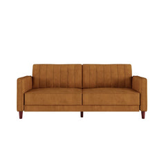 Perdue 81.5'' Square Arm Sleeper Rust Velvet Imani Tufted Transitional futon