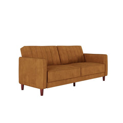 Perdue 81.5'' Square Arm Sleeper Rust Velvet Imani Tufted Transitional futon