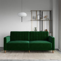 Perdue 81.5'' Square Arm Sleeper Green Imani Tufted Transitional futon