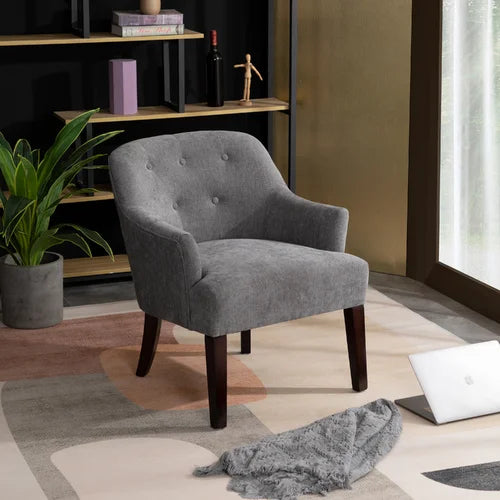 Charcoal Perlas 26.75'' Wide Tufted Solid Hardwood and Plywood Frame