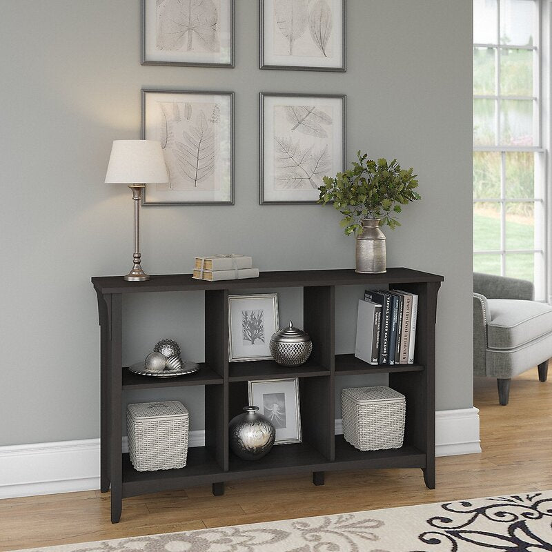 Vintage Black 30'' H x 48'' W Bookcase Provides Storage Space For Your Living Room