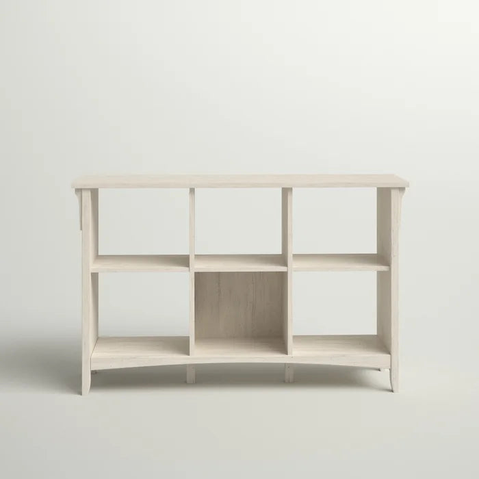 Pernell 30'' H x 48'' W Cube Bookcase Antique White Showcases Six Open Compartments