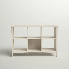 Pernell 30'' H x 48'' W Cube Bookcase Antique White Showcases Six Open Compartments