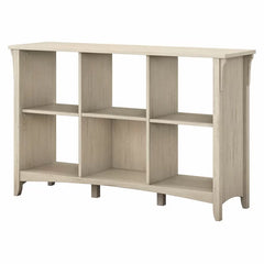 Pernell 30'' H x 48'' W Cube Bookcase Antique White Showcases Six Open Compartments