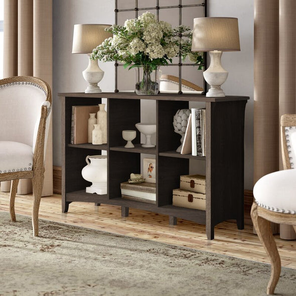 Ash Brown Pernell 30'' H x 48'' W Cube Bookcase Boasts a Solid Neutral Finish