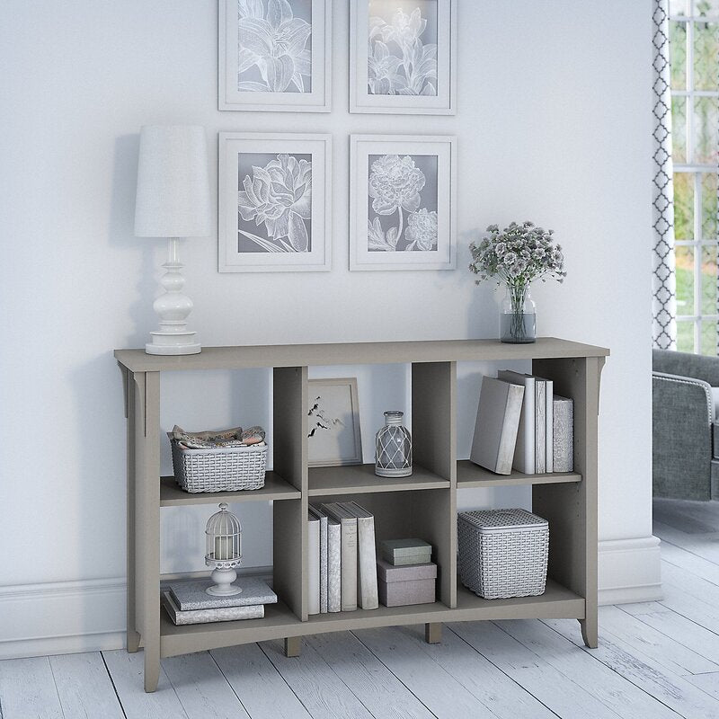 Cape Cod Gray 30'' H x 48'' W Cube Bookcase Six Open Compartments for Display Space and Boasts A Solid Neutral Finish