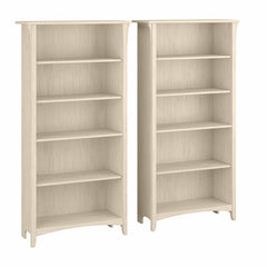 Antique White 63'' H x 32'' W Standard Bookcase (Set of 2) 5 Shelf Bookcase Set of 2 Brings Comfortable Storage and Display To Any Room in your Home