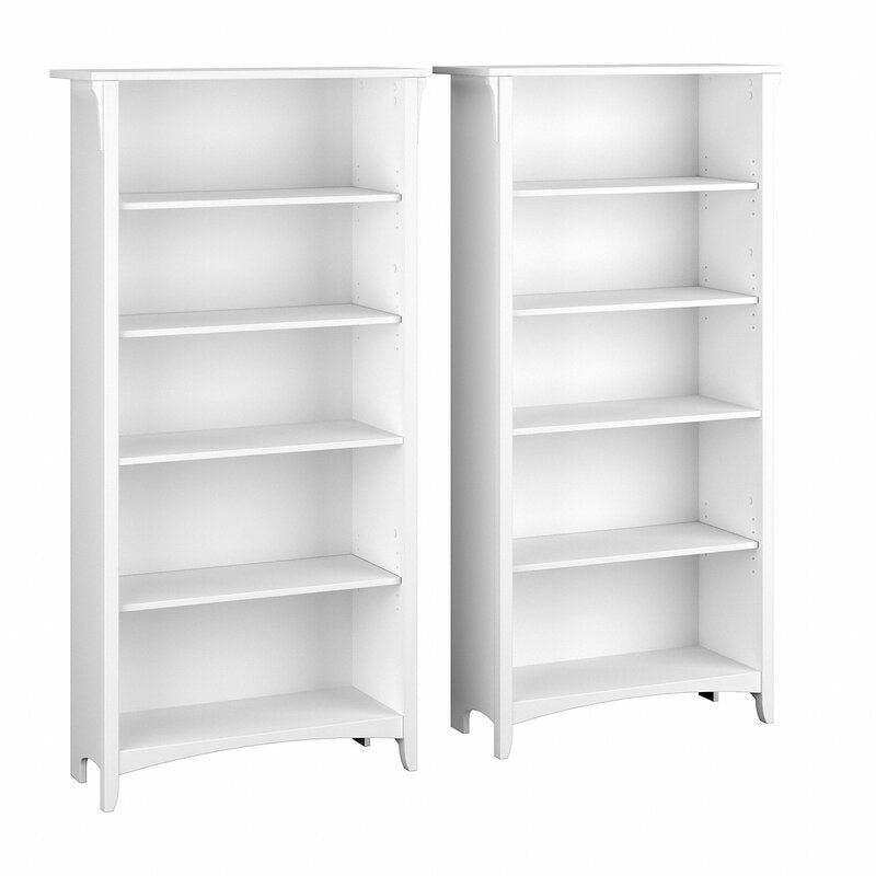 Pure White 63'' H x 32'' W Standard Bookcase (Set of 2) 5 Shelf Bookcase Set of 2 Brings Comfortable Storage and Display To Any Room in your Home