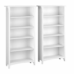 Pure White 63'' H x 32'' W Standard Bookcase (Set of 2) 5 Shelf Bookcase Set of 2 Brings Comfortable Storage and Display To Any Room in your Home