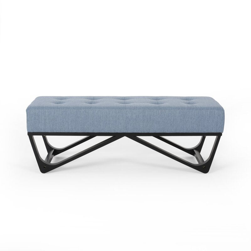 Light Blue Petrie Upholstered Bench Sleek Bench Brings a Gorgeous Modern Touch