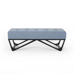 Light Blue Petrie Upholstered Bench Sleek Bench Brings a Gorgeous Modern Touch