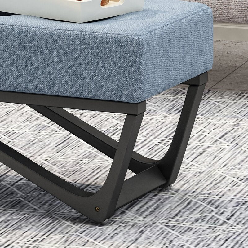 Light Blue Petrie Upholstered Bench Sleek Bench Brings a Gorgeous Modern Touch