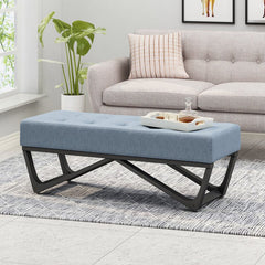 Light Blue Petrie Upholstered Bench Sleek Bench Brings a Gorgeous Modern Touch