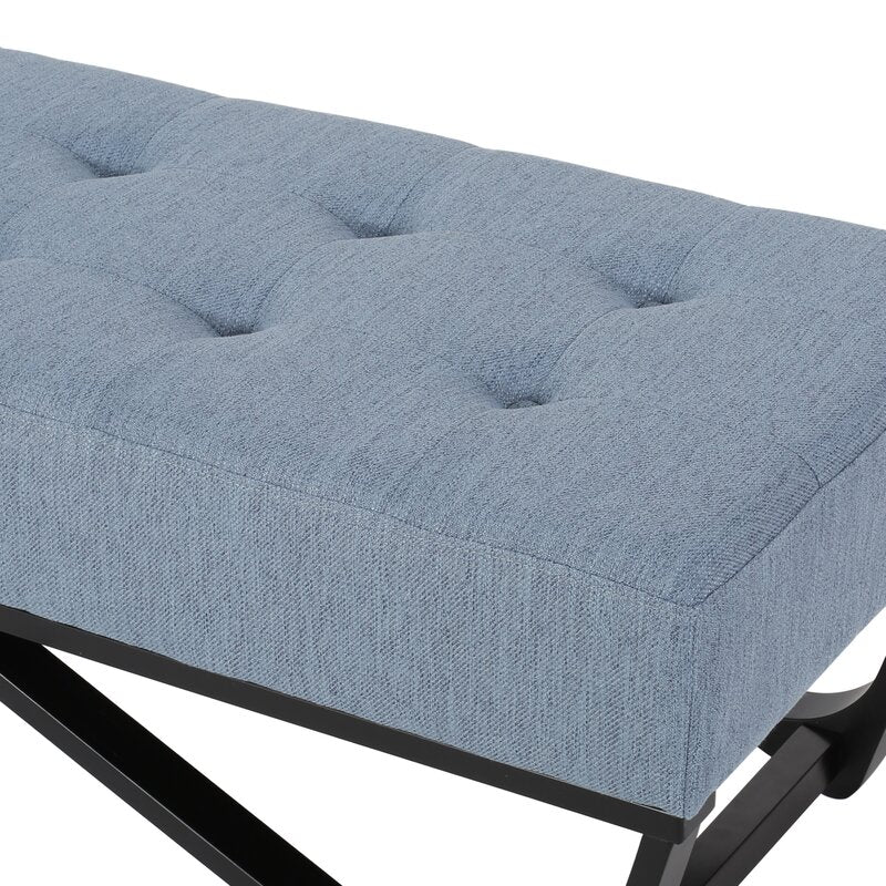 Light Blue Petrie Upholstered Bench Sleek Bench Brings a Gorgeous Modern Touch