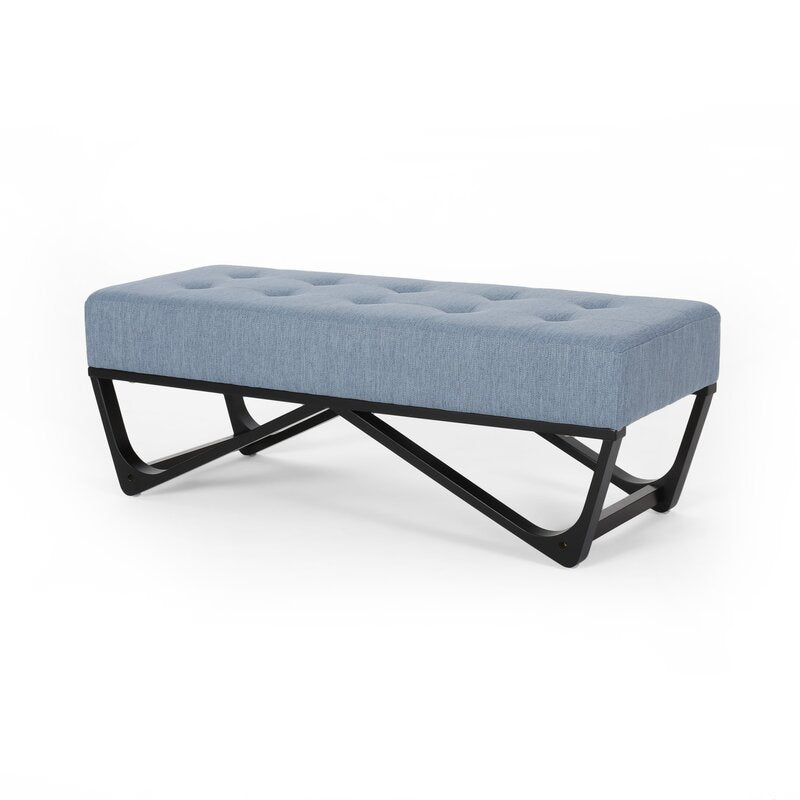 Light Blue Petrie Upholstered Bench Sleek Bench Brings a Gorgeous Modern Touch