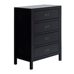 Black Petrillo 4 Drawer 30'' W Chest Finished Interiors and Metal Hardware