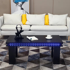 Petry 4 Legs Coffee Table Sturdy Particleboard with LED light Perfect For Living Room