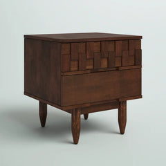 Petterson 22.83'' Tall 2 - Drawer Solid Wood Nightstand in Brown