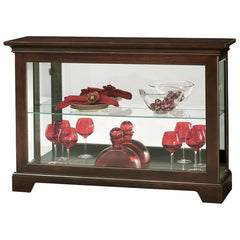 Espresso Petterson 47.25'' Wide Mirrored Back Curio Cabinet with Lighting