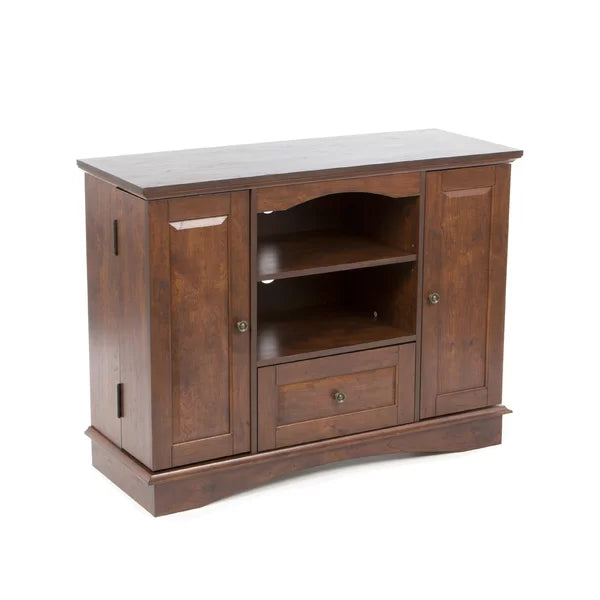 Traditional Brown TV Stand for TVs up to 48" with Cable Management Adjustable Shelves