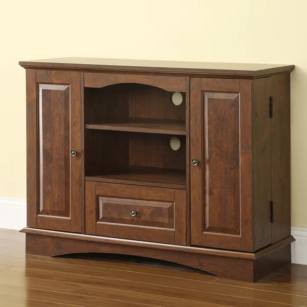 Traditional Brown TV Stand for TVs up to 48" with Cable Management Adjustable Shelves