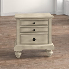 29'' Tall 2 Drawer Nightstand in Antique White 2-Drawer Nightstand is the Perfect Accent for your Master or Guest Bedroom