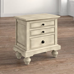 29'' Tall 2 Drawer Nightstand in Antique White 2-Drawer Nightstand is the Perfect Accent for your Master or Guest Bedroom