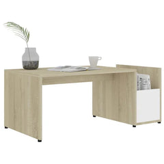Sonoma Oak/White Piccirillo Sled Coffee Table with Storage