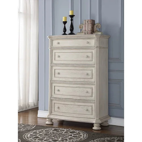 Piland 5 Drawer 42.2'' W Chest Sandblasted Off White Finish