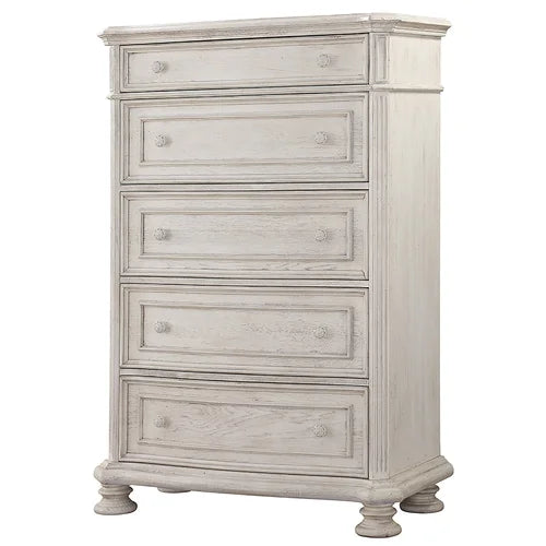 Piland 5 Drawer 42.2'' W Chest Sandblasted Off White Finish